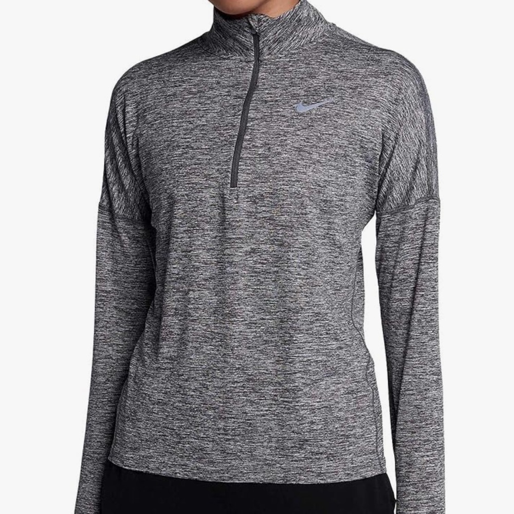 Nike - Gray/Black Running Athletic Long Sleeve Quarter Zip Jacket